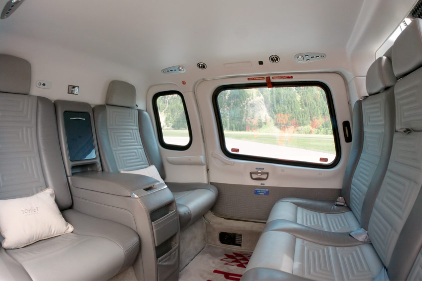 The AW109 features soundproofed VIP interiors and air conditioning.