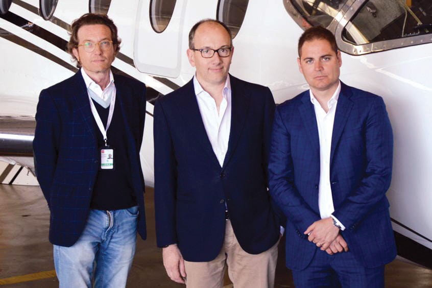 Sales manager Marco Dulitchi with president Dino Rasero and vice president Thomas Bolla.